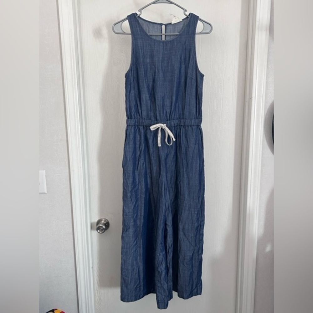 Anthropologie Nomad Morgan Carper Minya chambray denim jumpsuit NWOT Small